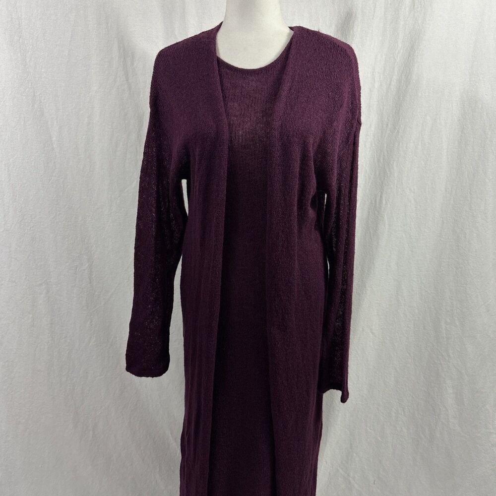 Unbranded Wool Blend Burgundy Sweater Dress Cardigan Set Womens Sz S